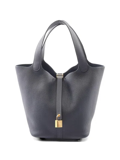 Pre-owned Hermes 2020 Picotin Lock Mm Tote Bag In Blue