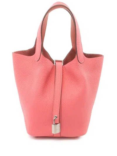 Pre-owned Hermes 2020 Picotin Lock Pm Tote Bag In Pink