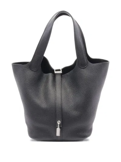 Pre-owned Hermes 2020 Picotin Lock Tote Bag In Black