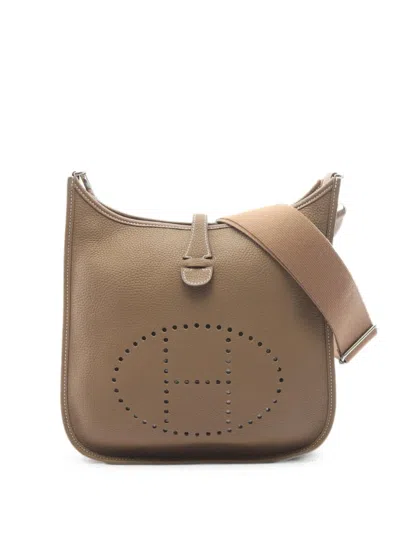 Pre-owned Hermes 2020 Pm Evelyne 3 Cross Body Bag In Neutral