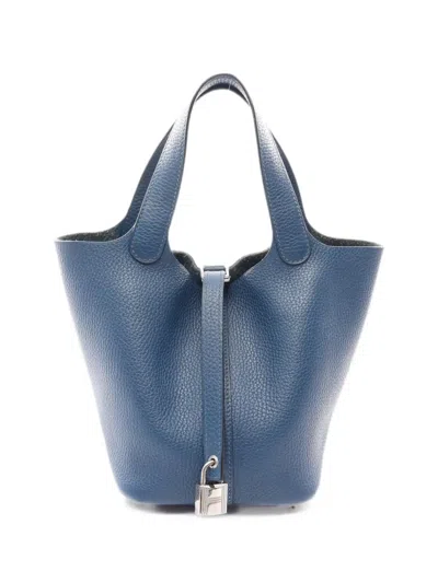 Pre-owned Hermes 2020 Picotan Lock Pm Handbag In Blue