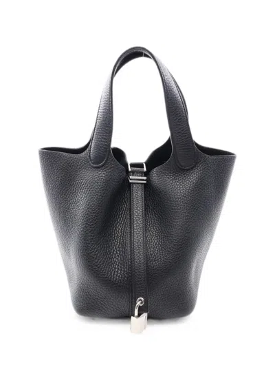 Pre-owned Hermes 2020 Pm Picotin Lock Handbag In Black