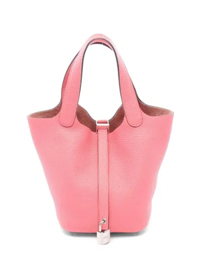 Pre-owned Hermes 2020 Pm Picotin Lock Shoulder Bag In Pink
