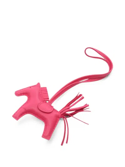 Pre-owned Hermes 2020 Pm Rodeo Bag Charm In Pink