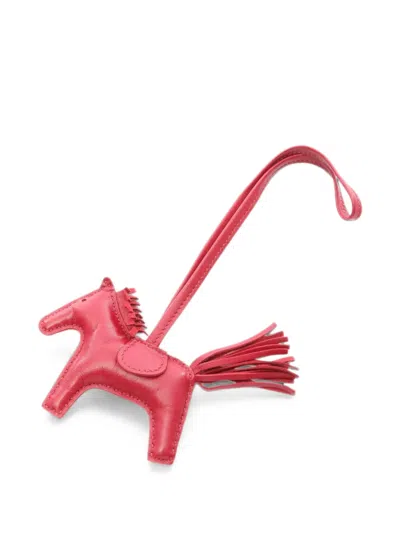 Pre-owned Hermes 2020 Pm Rodeo Bag Charm In Red
