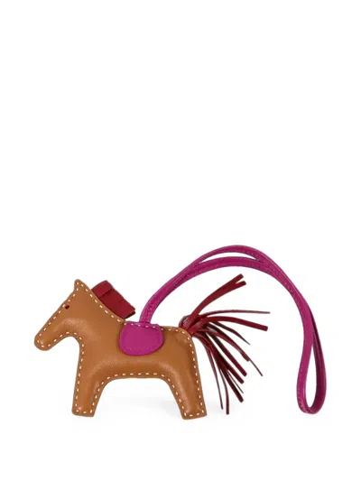 Pre-owned Hermes 2020 Pm Rodeo Milo Bag Charm In Brown