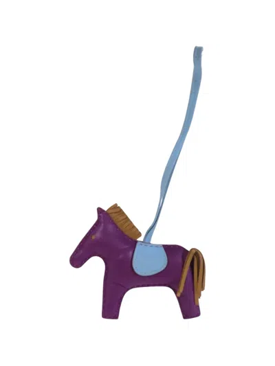 Pre-owned Hermes 2020 Rodeo Gm Bag Charm In Purple