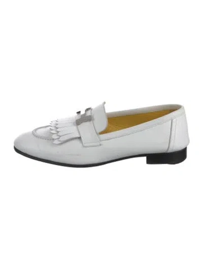 Pre-owned Hermes 2020 Royal Loafers In White