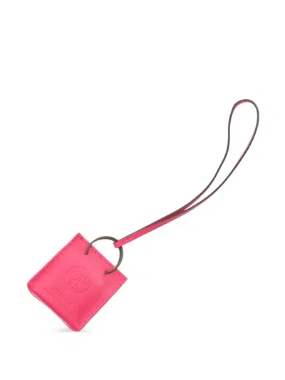 Pre-owned Hermes 2020 Sac Leather Bag Charm In Pink