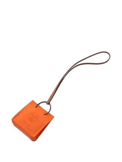 Pre-owned Hermes 2020 Sack Bag Charm In Orange