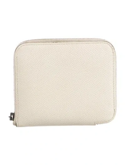 Pre-owned Hermes 2020 Silk'in Compact Wallet In Neutral