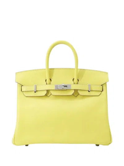 Pre-owned Hermes 2020 Swift Birkin Retourne 25 Handbag In Yellow