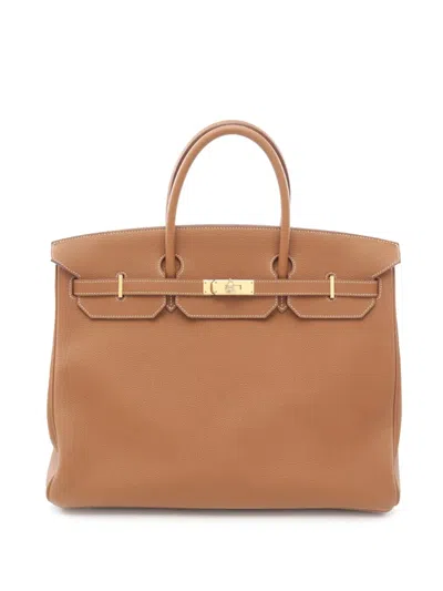 Pre-owned Hermes 2020 Togo Birkin Retourne 40 Handbag In Brown