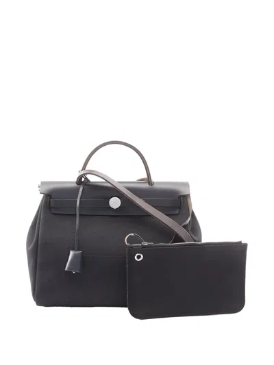 Pre-owned Hermes 2020 Toile Herbag Zip 31 Satchel In Black