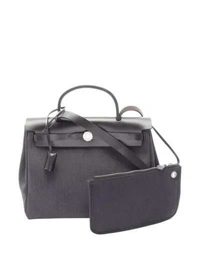 Pre-owned Hermes 2020 Toile Herbag Zip 31 Satchel In Black