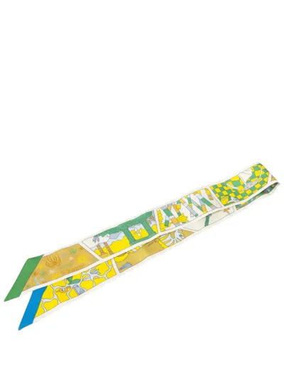 Pre-owned Hermes 2020-2026 Factory Suite Silk Twilly Scarf Scarves In Multicolour