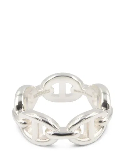 Pre-owned Hermes 2020s Anchainling Pm Ring In Silver