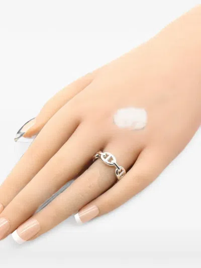 Pre-owned Hermes 2020s Anchainling Ring In Silver