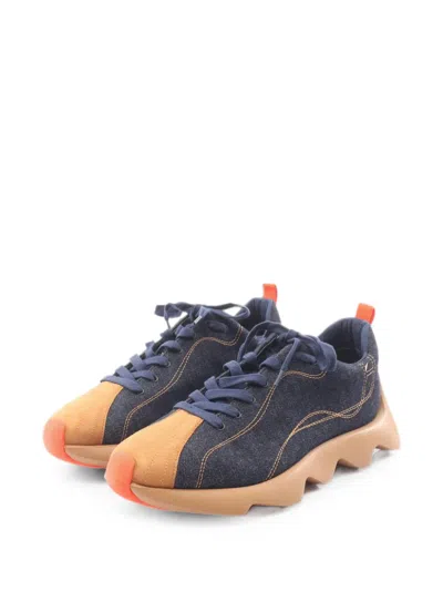 Pre-owned Hermes 2020s Anvol Denim Sneakers In Blue