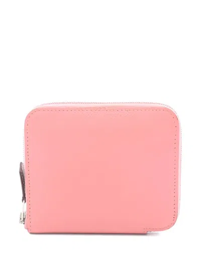 Pre-owned Hermes 2020s Azap Zip Round Wallet In Pink