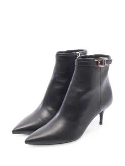 Pre-owned Hermes 2020s Blanche Ankle Boots In Black