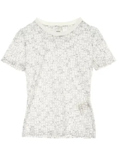 Pre-owned Hermes 2020s Bolduc Check T-shirt In White