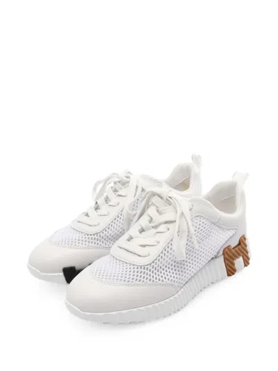 Pre-owned Hermes 2020s Bouncing Mesh Sneakers In White