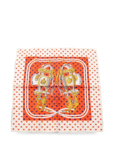 Pre-owned Hermes 2020s Brides De Gala Love Scarf In White