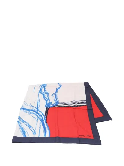 Pre-owned Hermes 2020s Carréjean Carres Cashmere Scarf In Blue