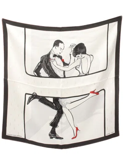 Pre-owned Hermes 2020s Carres 70 Scarf In White