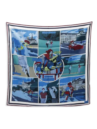 Pre-owned Hermes 2020s Carres Scarf In Blue