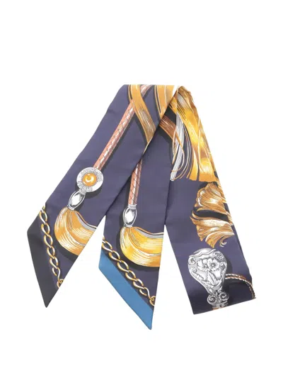 Pre-owned Hermes 2020s Cavalcades Twilly In Blue