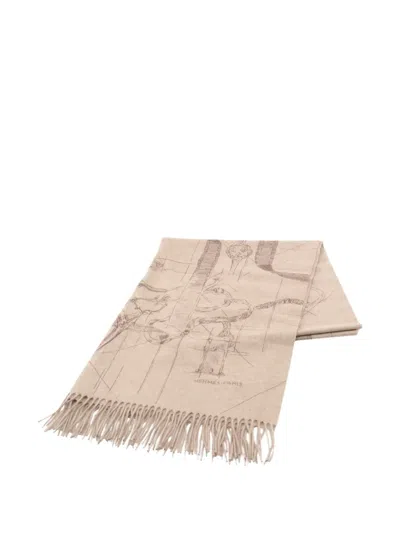 Pre-owned Hermes 2020s Cavalcadour Esquisse Scarf In Neutral