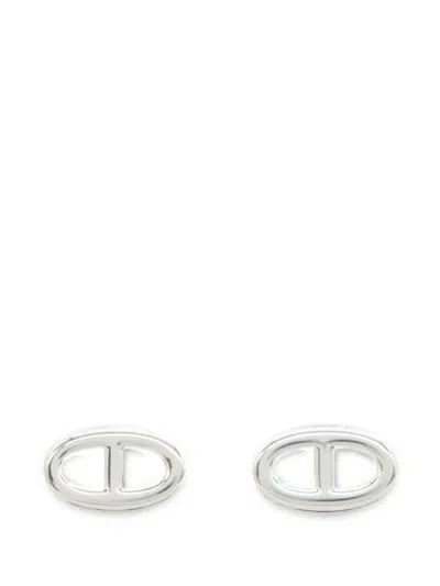 Pre-owned Hermes 2020s Chaîne D'ancre Earrings In Silver