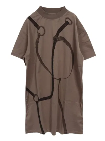 Pre-owned Hermes 2020s Coaching Remix Dress In Brown