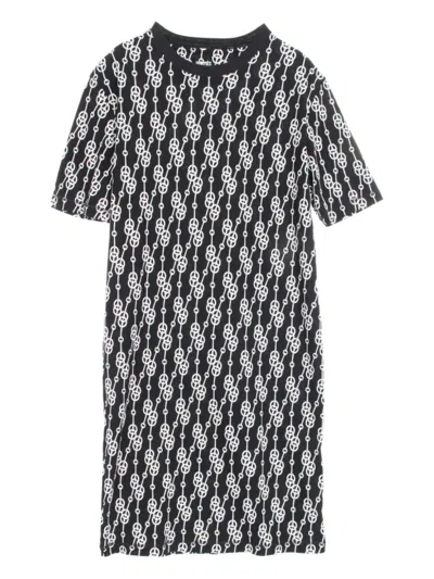 Pre-owned Hermes 2020s Cricketis-pattern Cotton Dress In Black