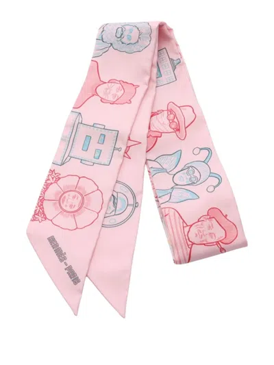 Pre-owned Hermes 2020s Dress Code Ribbon Scarf In Pink