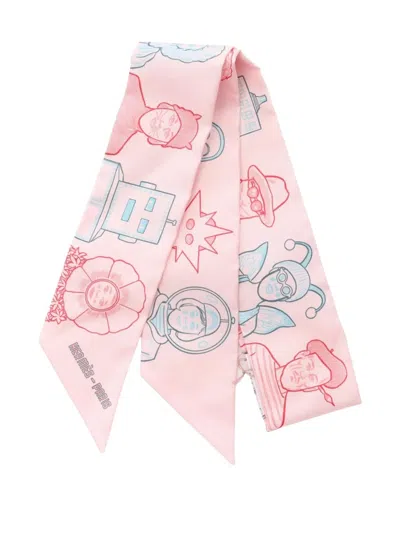 Pre-owned Hermes 2020s Dress Code Silk Twilly In Pink