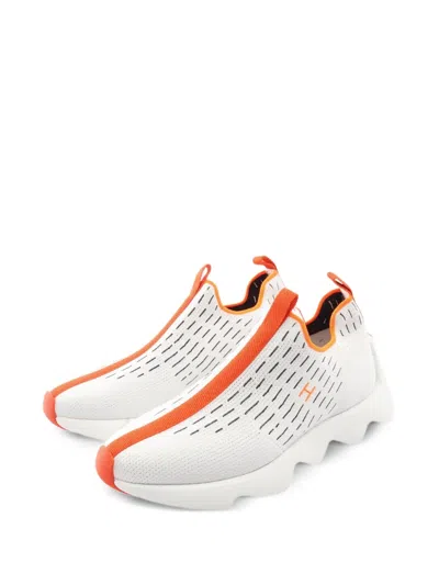 Pre-owned Hermes 2020s Eclair Slip-on Sneakers In White