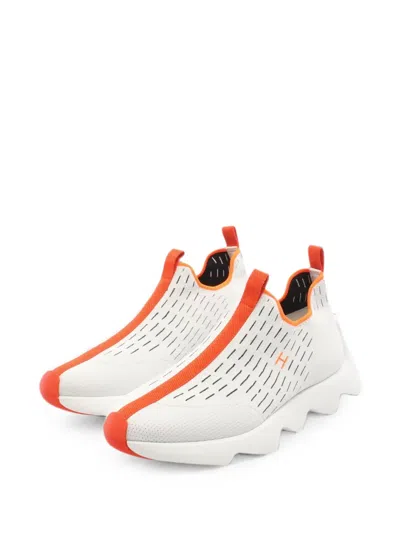 Pre-owned Hermes 2020s Eclair Slip-on Sneakers In White