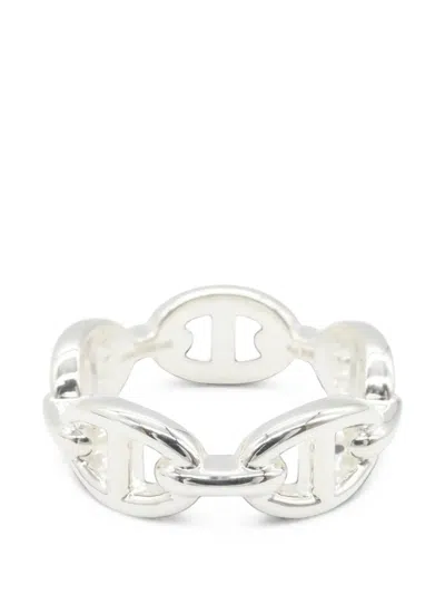 Pre-owned Hermes 2020s Enchaînée Pm Ring In Silver