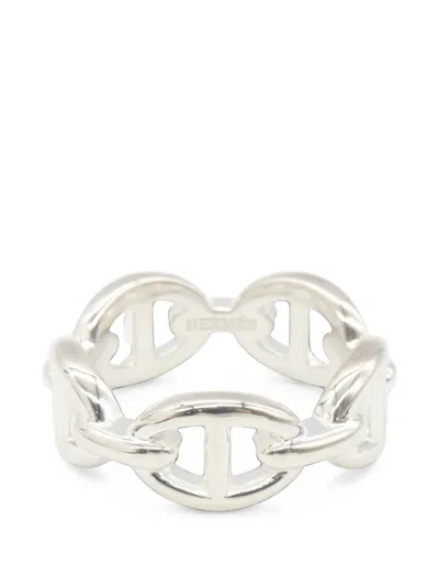 Pre-owned Hermes 2020s Enchaînée Pm Ring In Silver