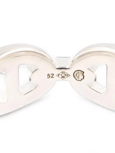 Pre-owned Hermes 2020s Enchene Pm Ring In Silver