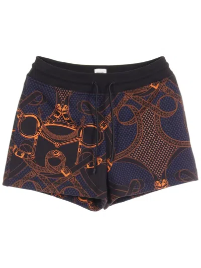 Pre-owned Hermes 2020s Eperon D'or Bandana Shorts In Blue