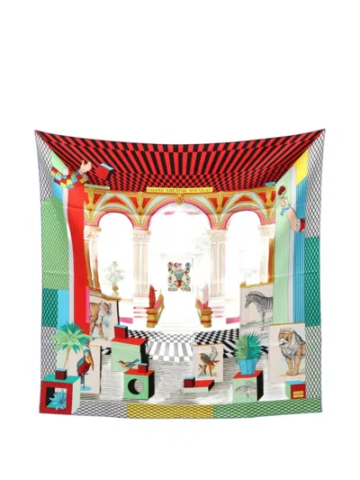 Pre-owned Hermes 2020s Grand Theatre Nouveau Scarf
