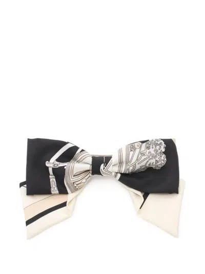 Pre-owned Hermes 2020s Grenelle Ex-libris Hair Clip In Black