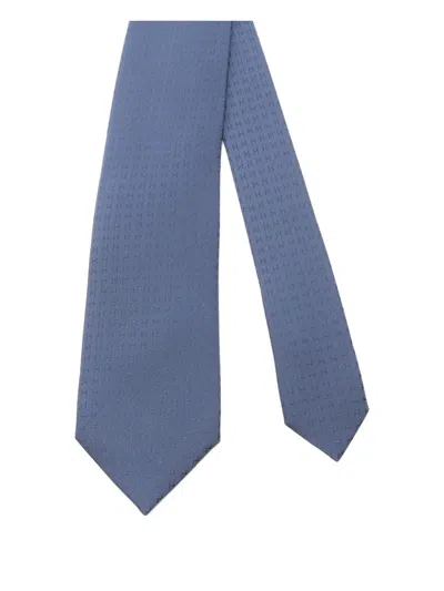 Pre-owned Hermes 2020s H-pattern Silk Tie In Blue