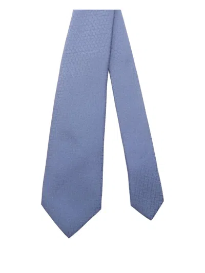 Pre-owned Hermes 2020s H-pattern Silk Tie In Blue
