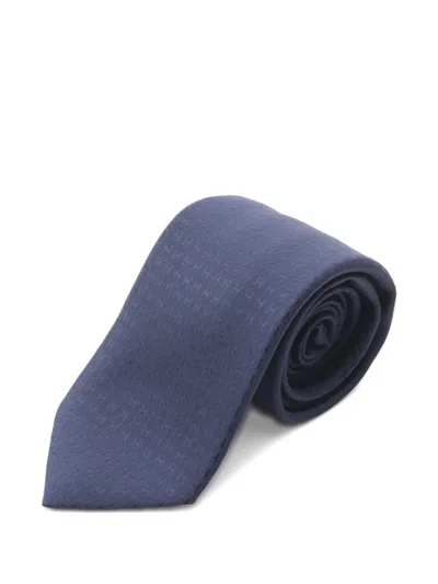 Pre-owned Hermes 2020s H-pattern Tie In Blue