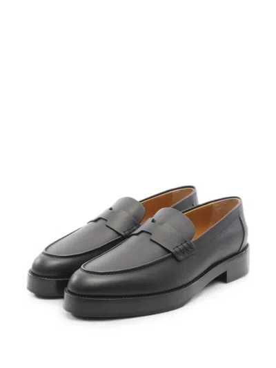 Pre-owned Hermes 2020s Hour Leather Loafers In Black